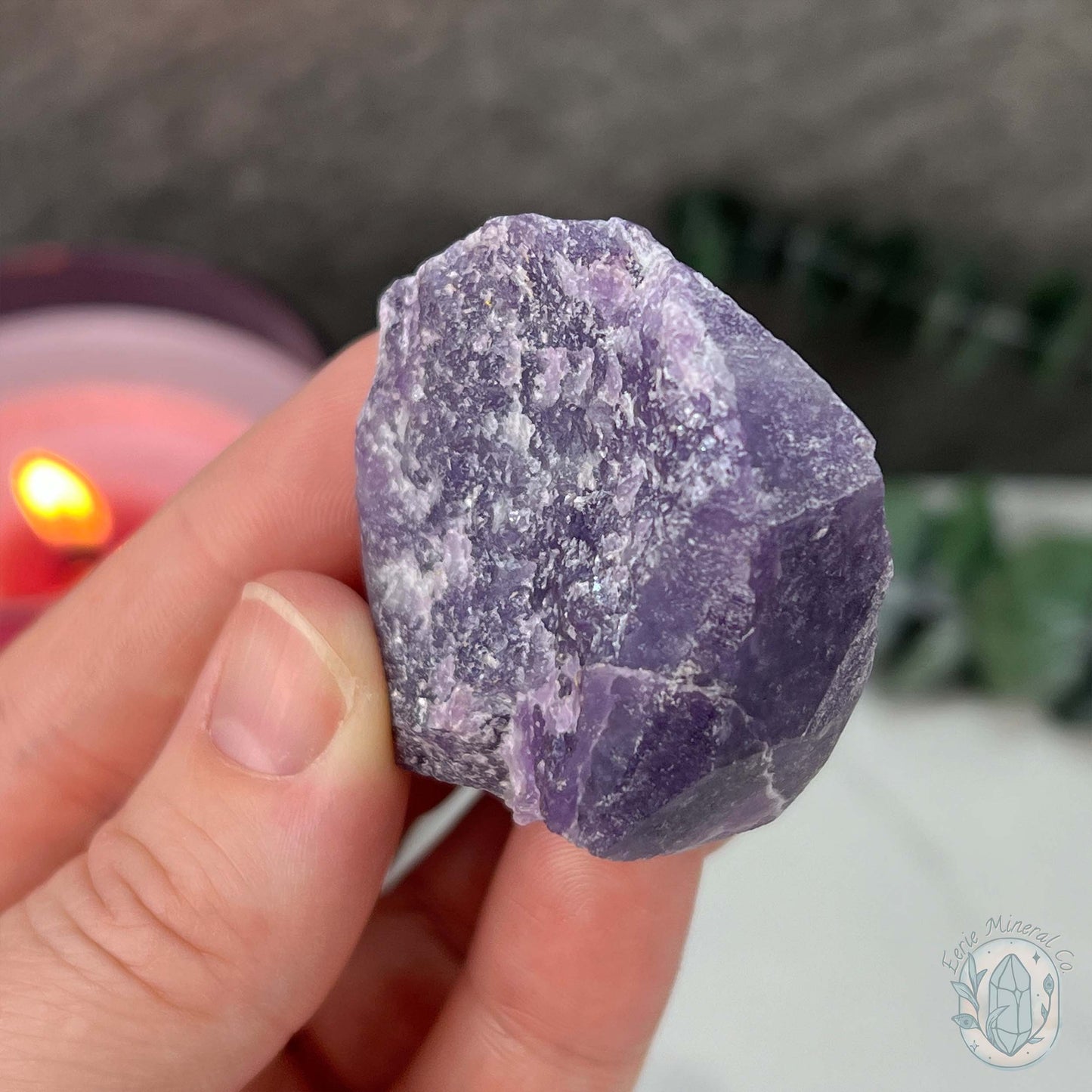 Lepidolite Hedgehog Pet Rock Carving