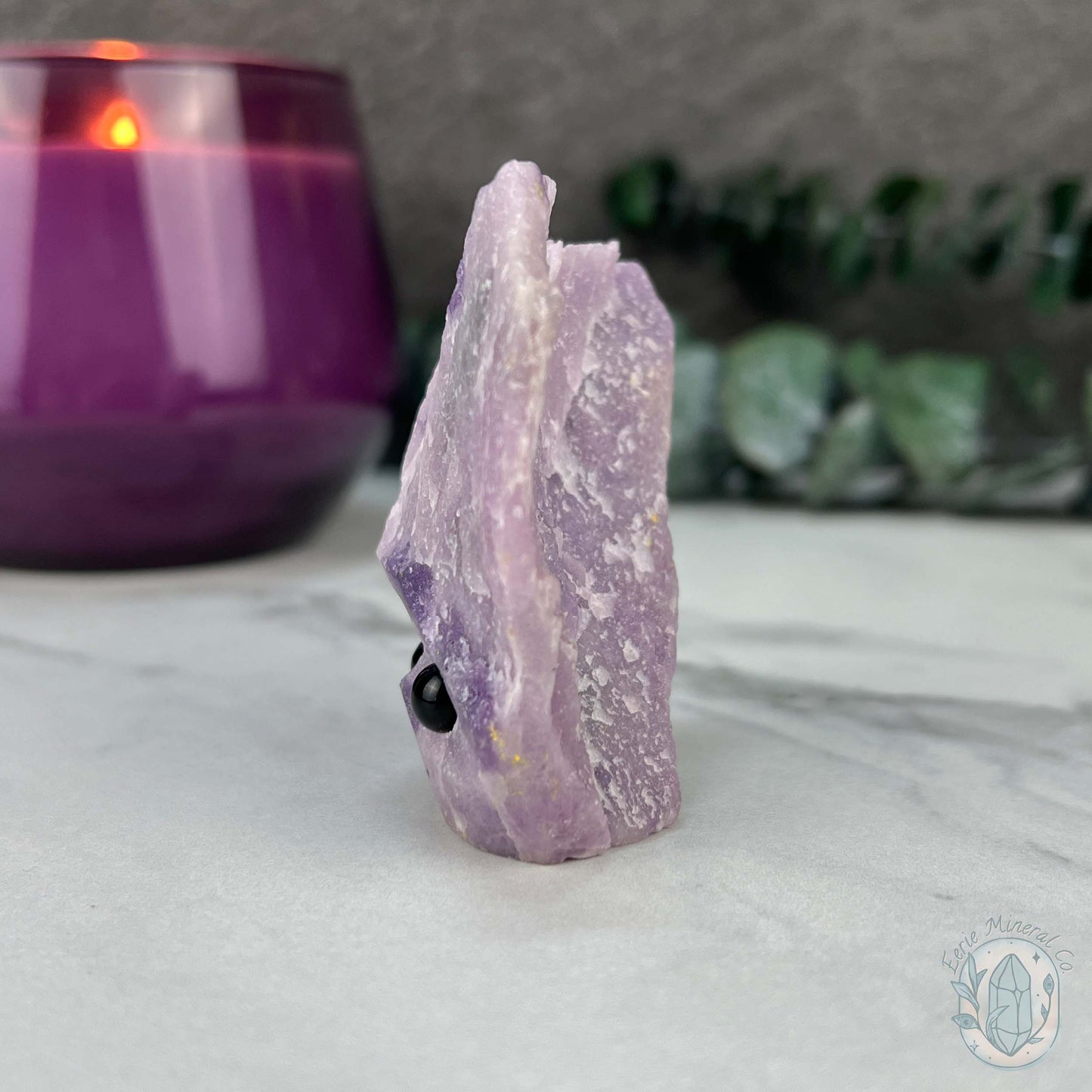 Lepidolite Hedgehog Pet Rock Carving