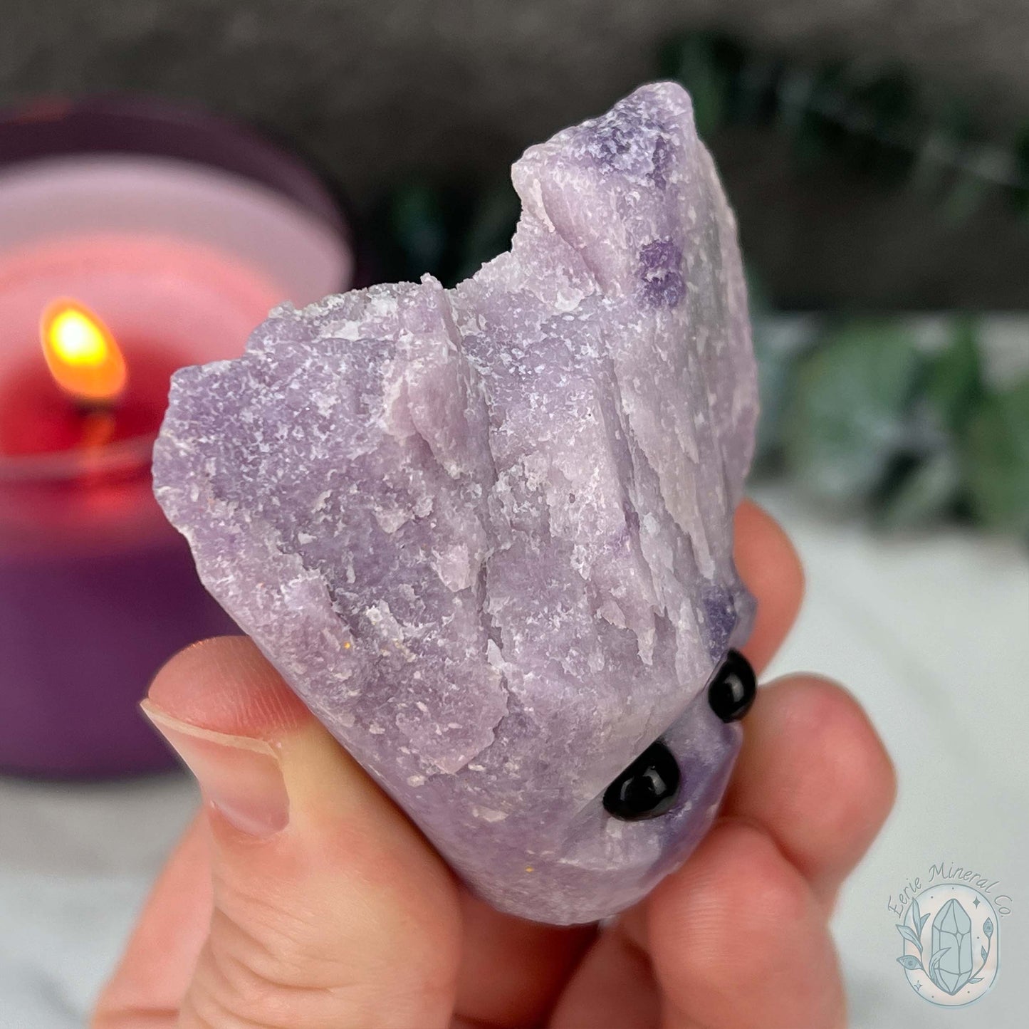 Lepidolite Hedgehog Pet Rock Carving