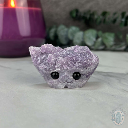 Lepidolite Hedgehog Pet Rock Carving