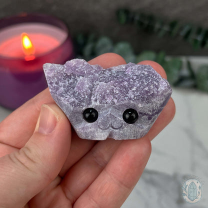 Lepidolite Hedgehog Pet Rock Carving