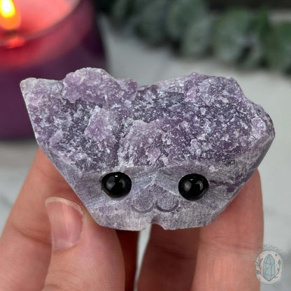 Lepidolite Hedgehog Pet Rock Carving