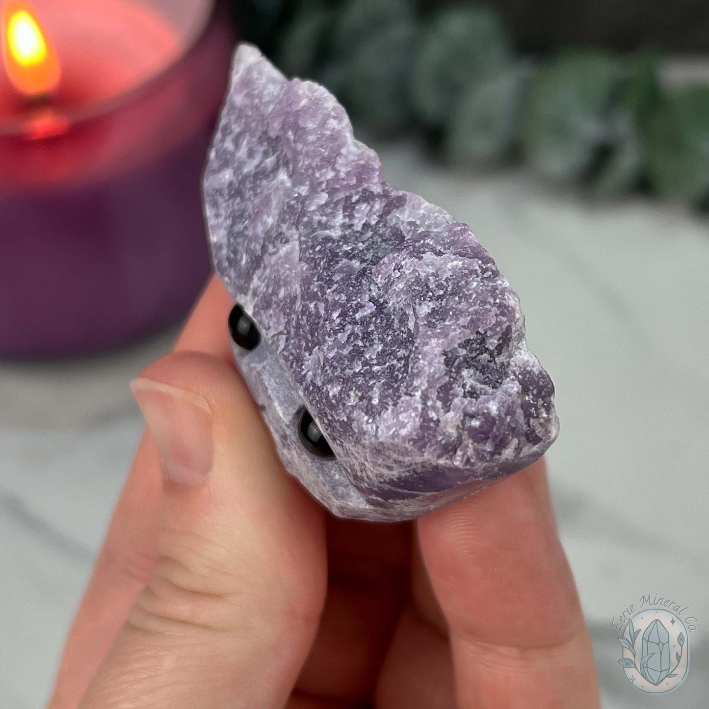 Lepidolite Hedgehog Pet Rock Carving