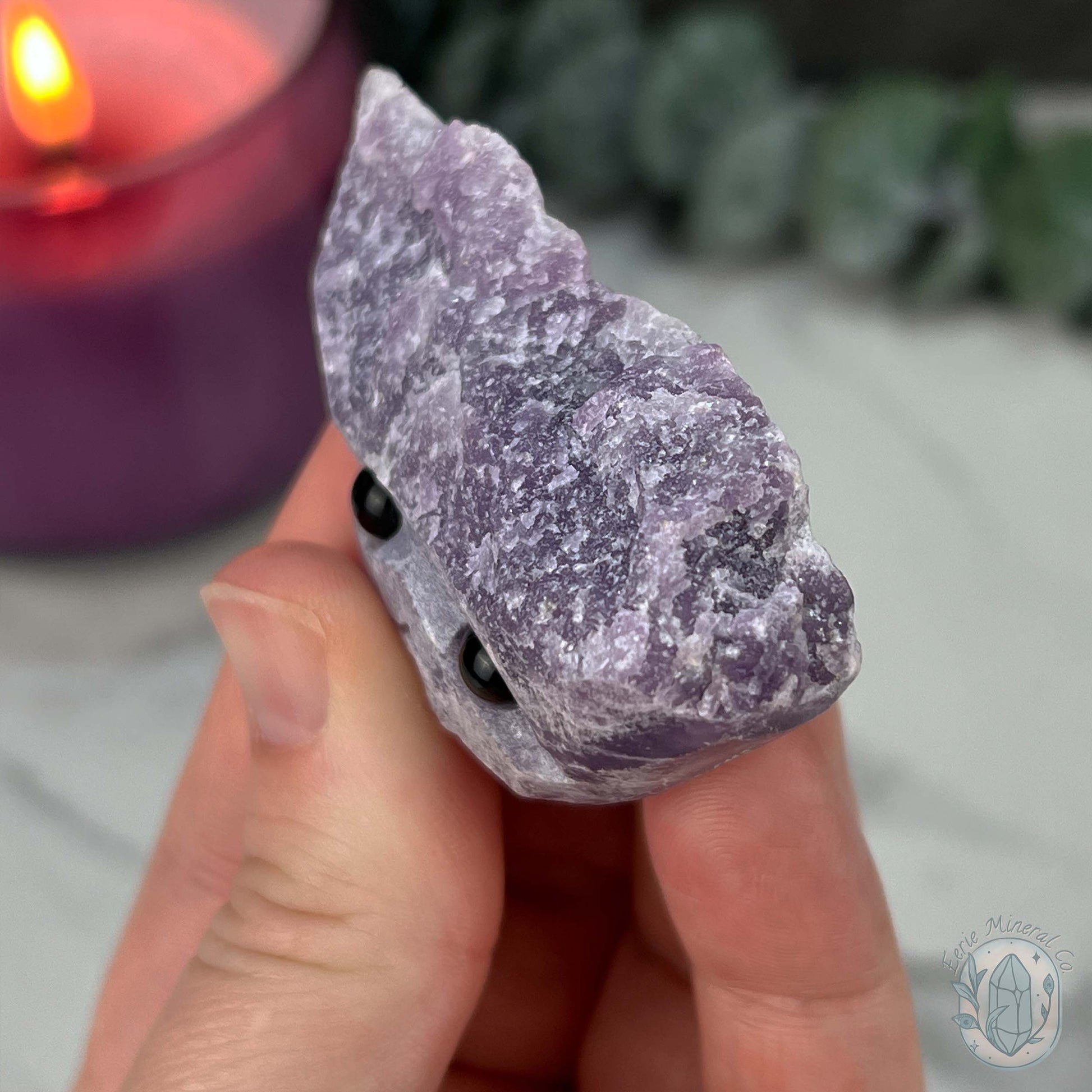 Lepidolite Hedgehog Pet Rock Carving