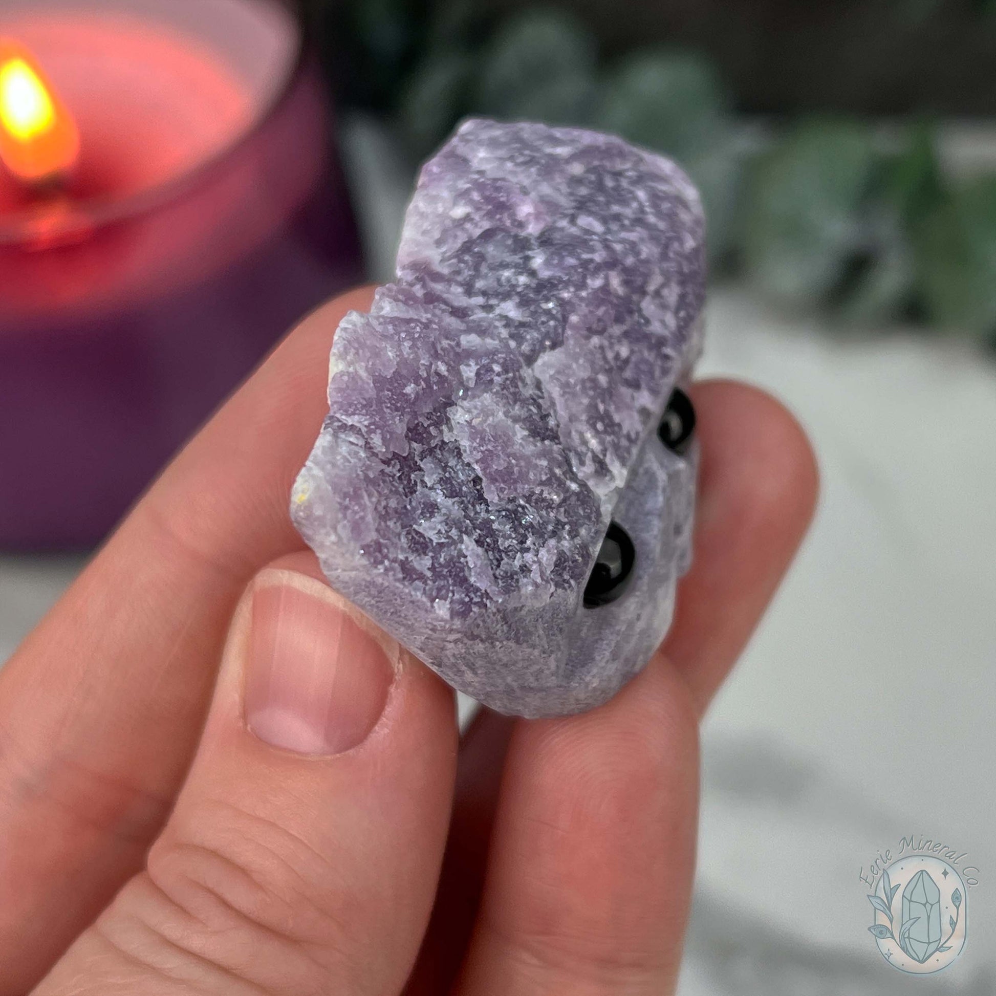Lepidolite Hedgehog Pet Rock Carving