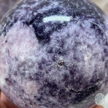 92mm Lepidolite Sphere with Silver Flash