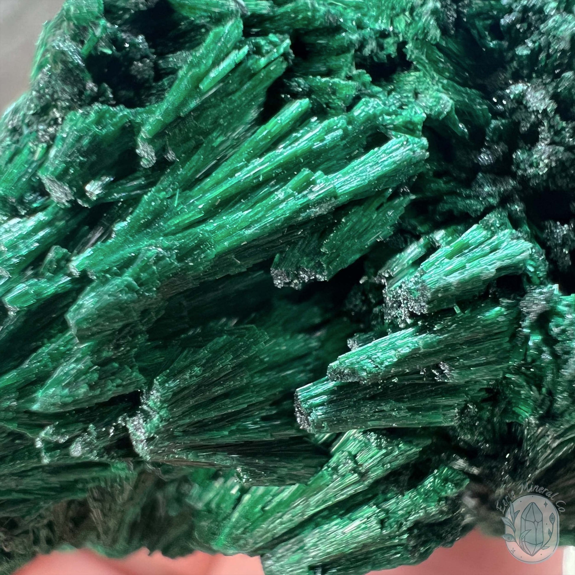 Raw Fibrous Silk Malachite Specimen