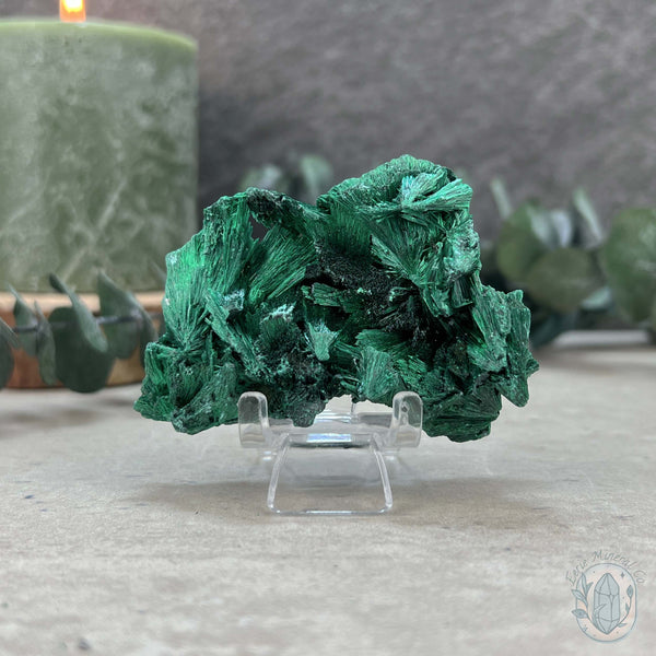 Natural Silky Fibrous Malachite Specimen