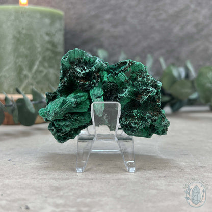 Natural Silky Fibrous Malachite Specimen