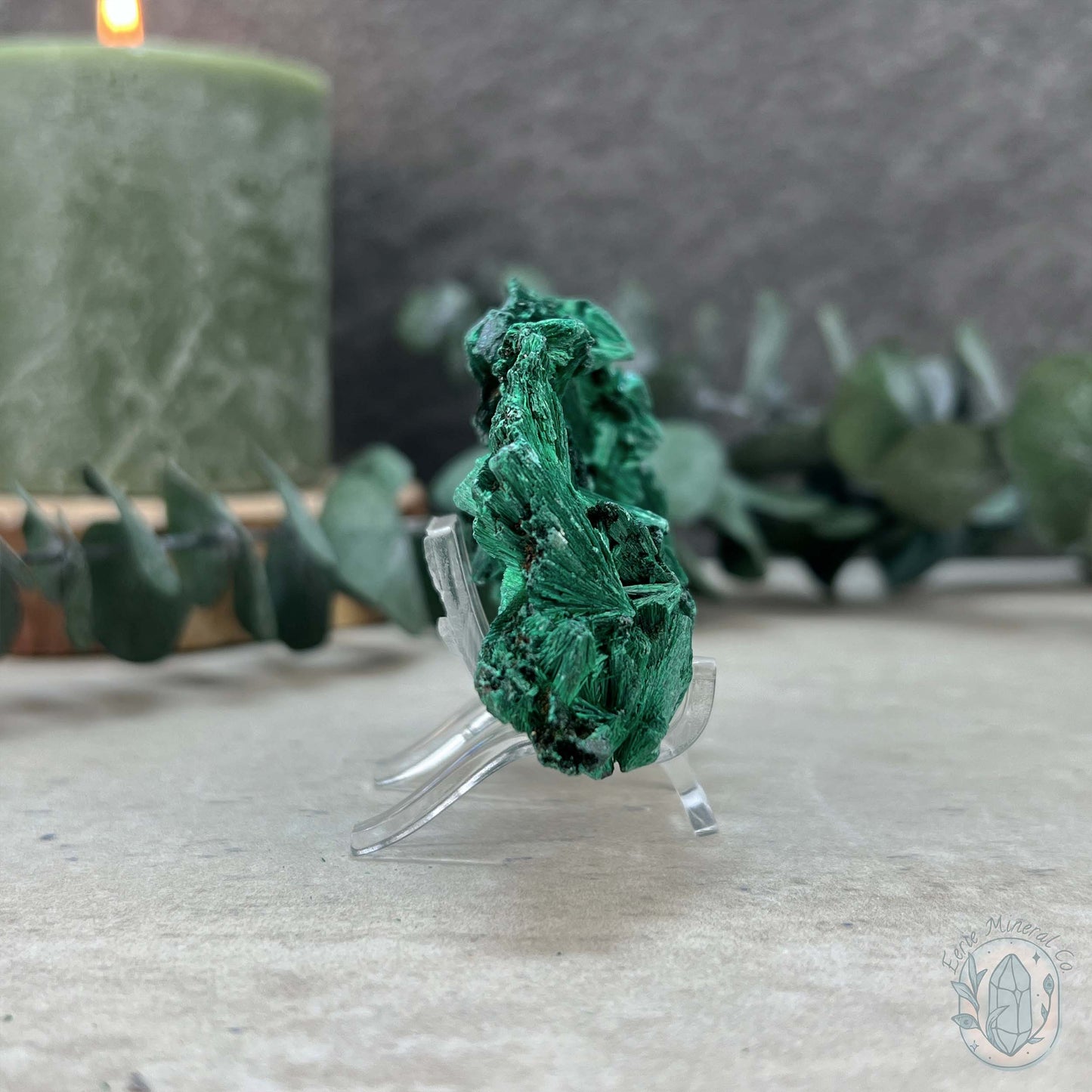 Natural Silky Fibrous Malachite Specimen