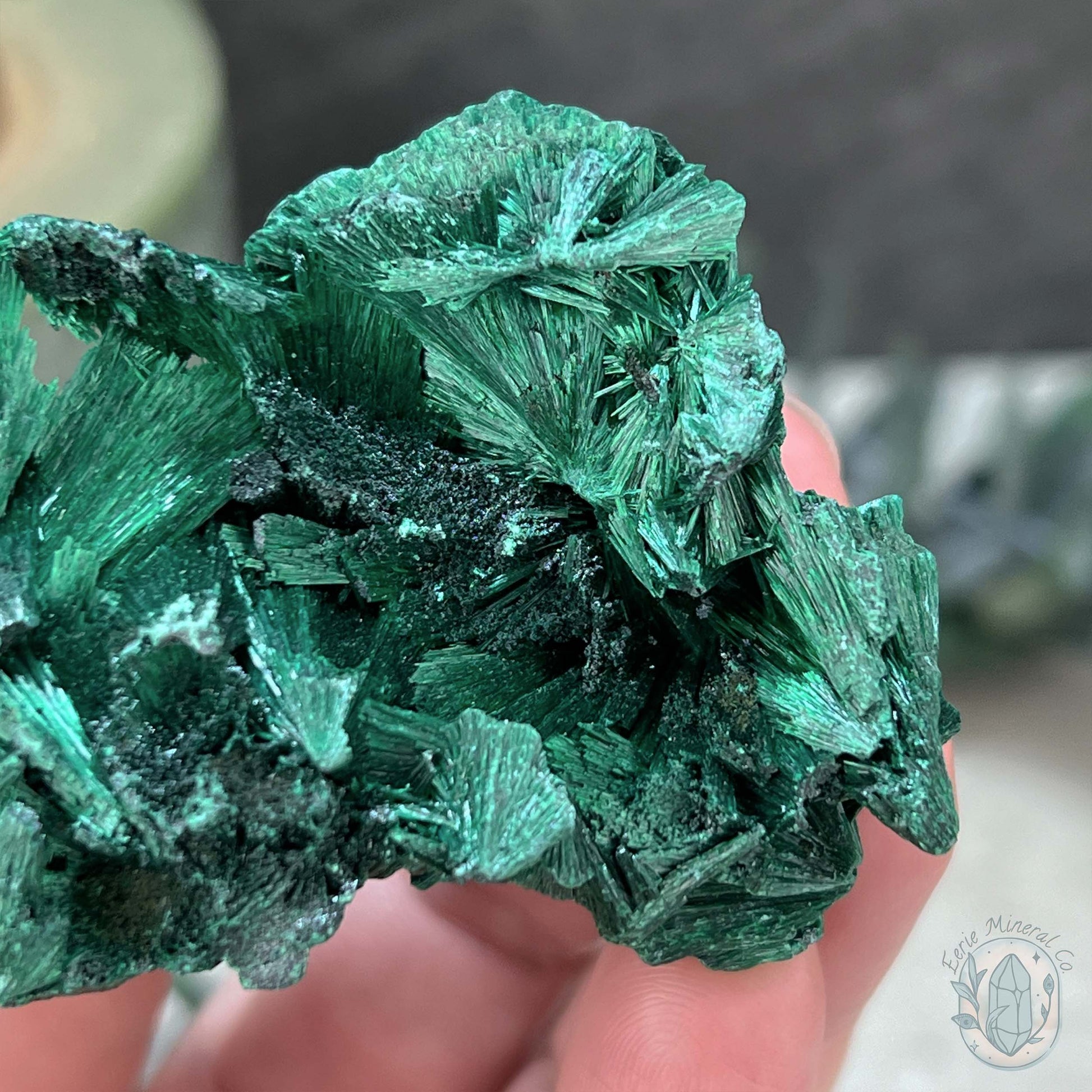 Natural Silky Fibrous Malachite Specimen