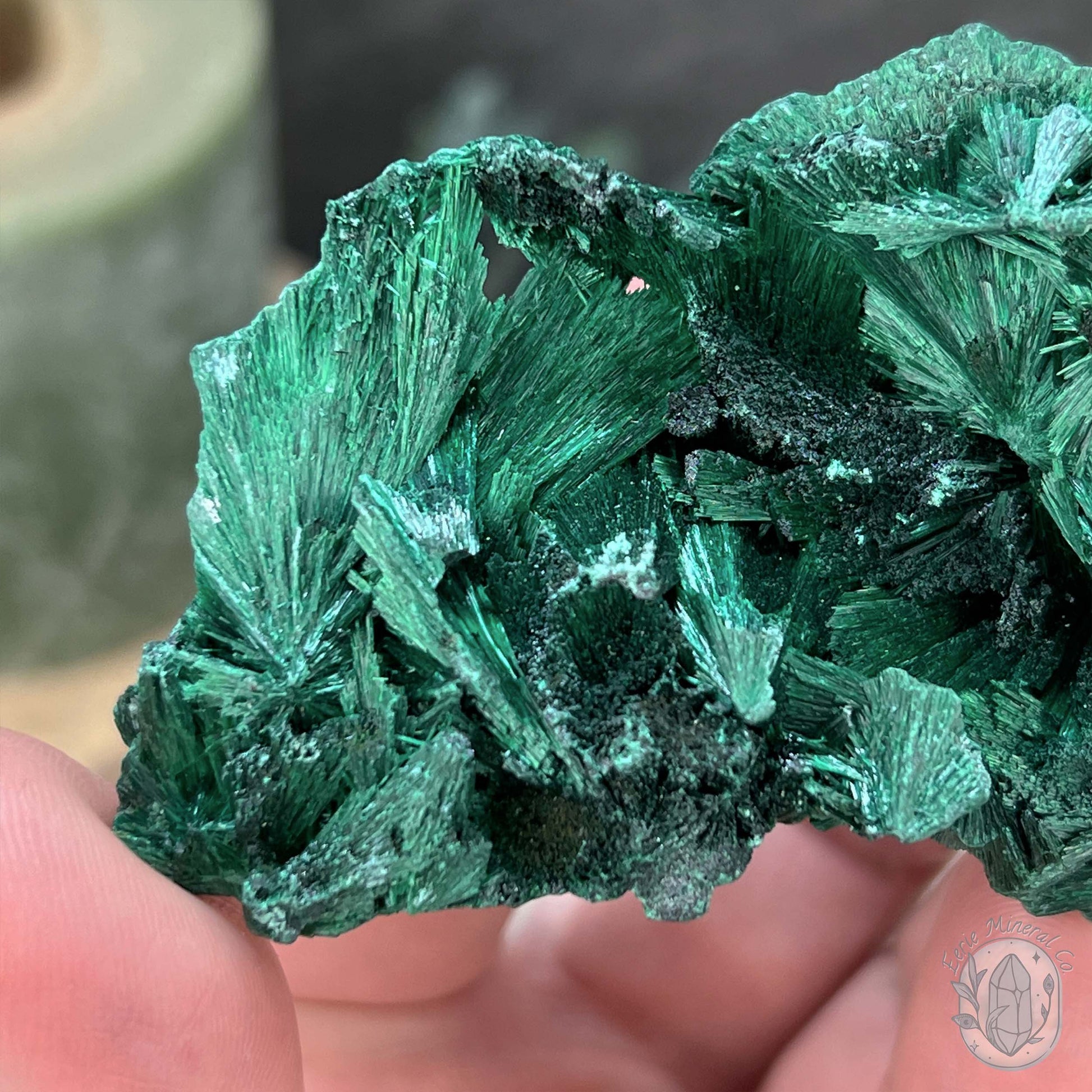 Natural Silky Fibrous Malachite Specimen
