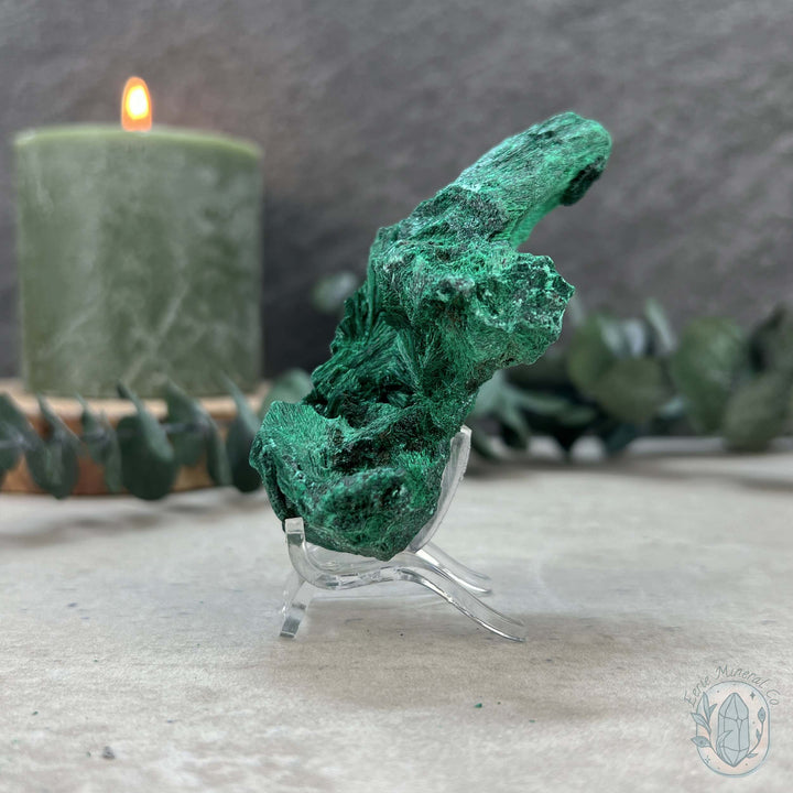 Natural Fibrous Silky Malachite Specimen From the Congo