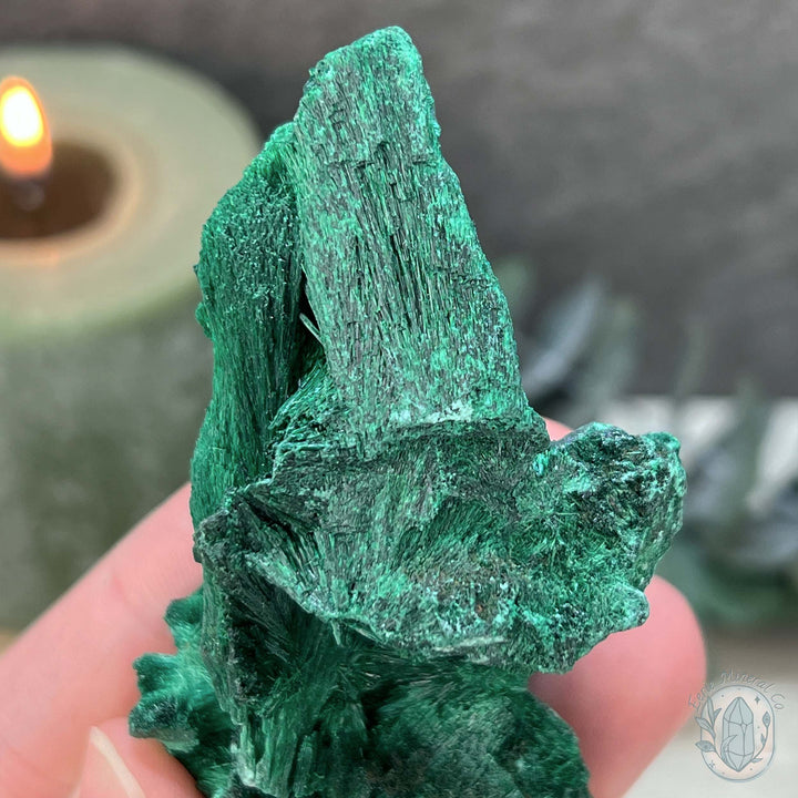 Natural Fibrous Silky Malachite Specimen From the Congo