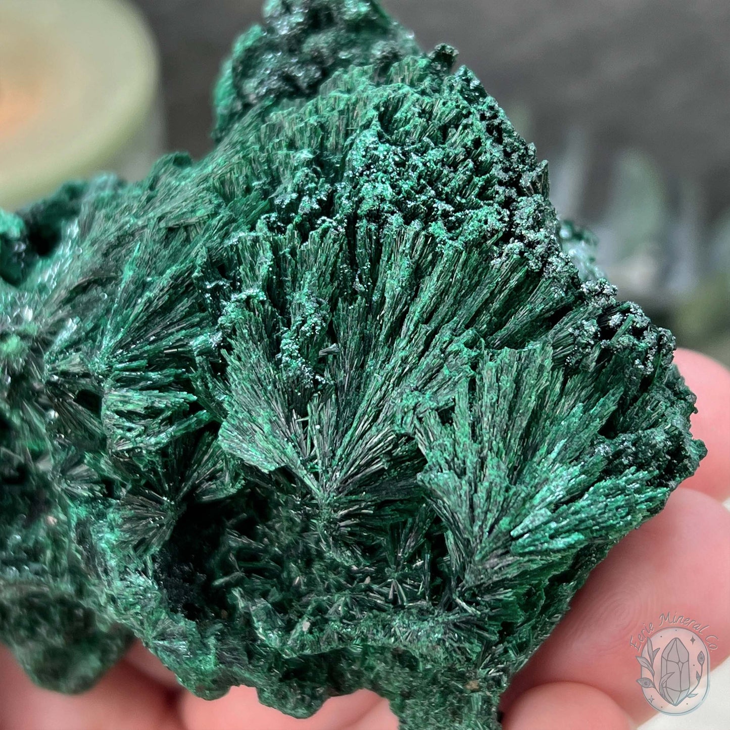 Natural Fibrous Silky Malachite Specimen From the Congo