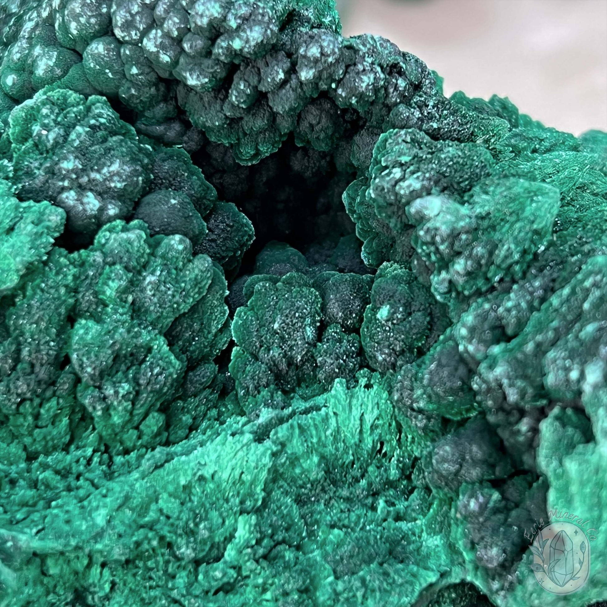 Natural Silky Velvet Malachite Specimen With Stand