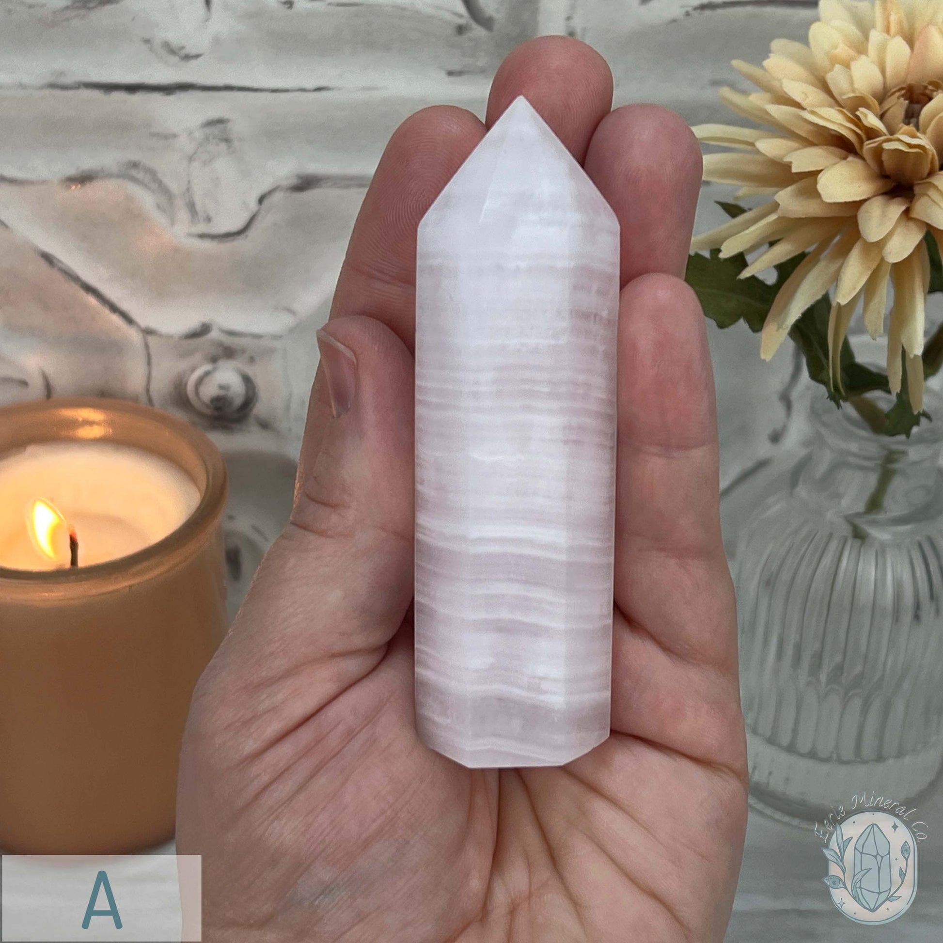 UV Reactive Pink Mangano Calcite Agate Towers