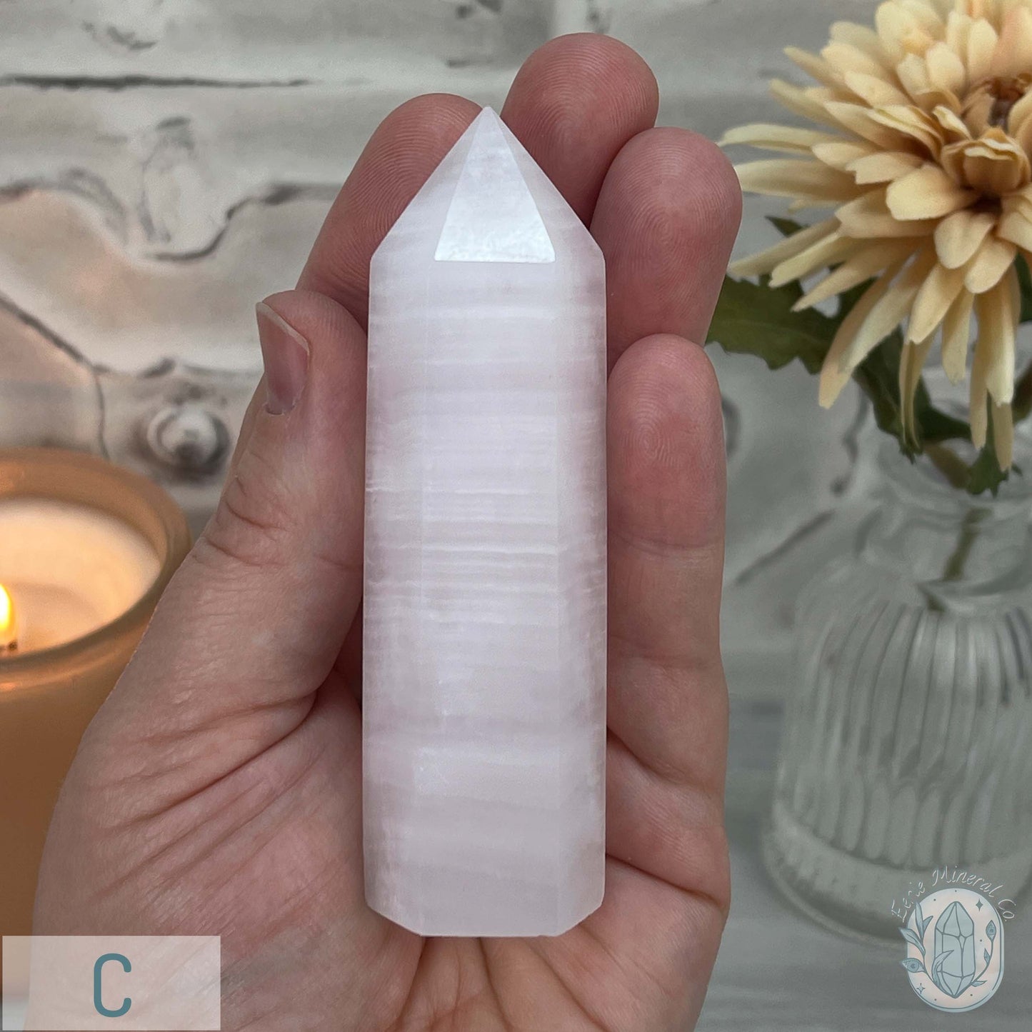 UV Reactive Pink Mangano Calcite Agate Towers