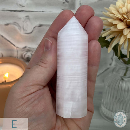 UV Reactive Pink Mangano Calcite Agate Towers