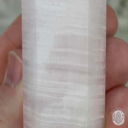 UV Reactive Pink Mangano Calcite Agate Towers