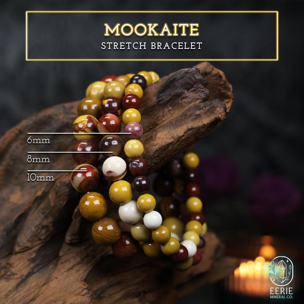 Mookaite Beaded Boho Stackable Stretch Bracelet