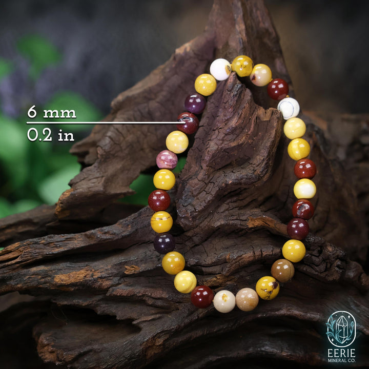 Mookaite Beaded Boho Stackable Stretch Bracelet