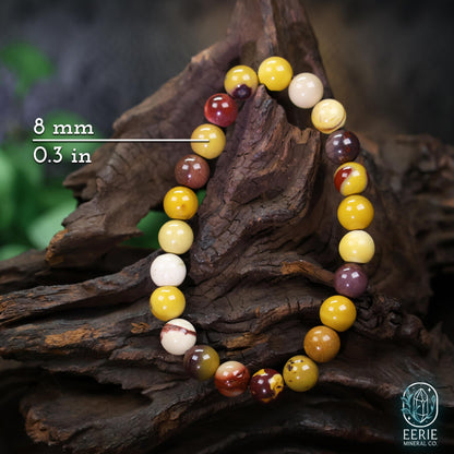 Mookaite Beaded Boho Stackable Stretch Bracelet