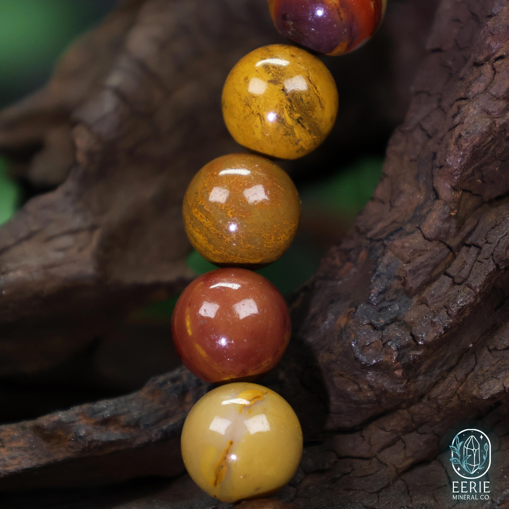 Mookaite Beaded Boho Stackable Stretch Bracelet