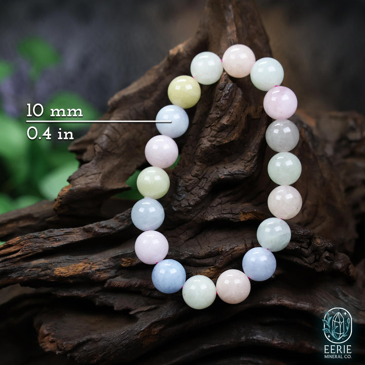 Morganite Beaded Boho Stretch Bracelet