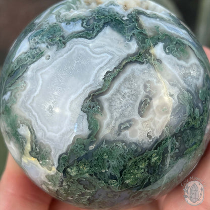77mm Polished Botryoidal Moss Agate Sphere