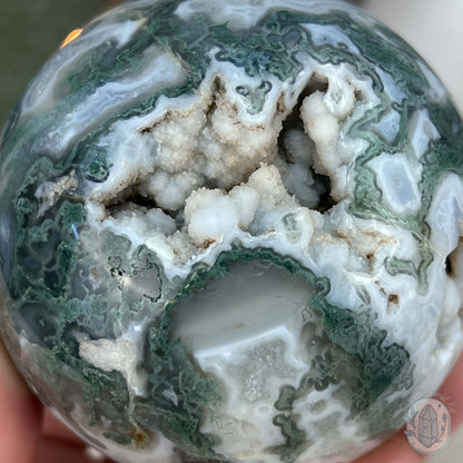 77mm Polished Botryoidal Moss Agate Sphere