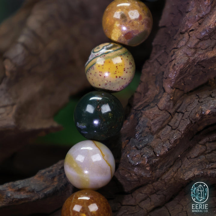 Ocean Jasper Beaded Boho Stretch Bracelet
