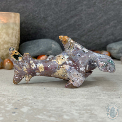 Ocean Jasper Hammerhead Shark Carving