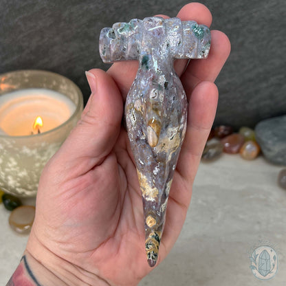 Ocean Jasper Hammerhead Shark Carving