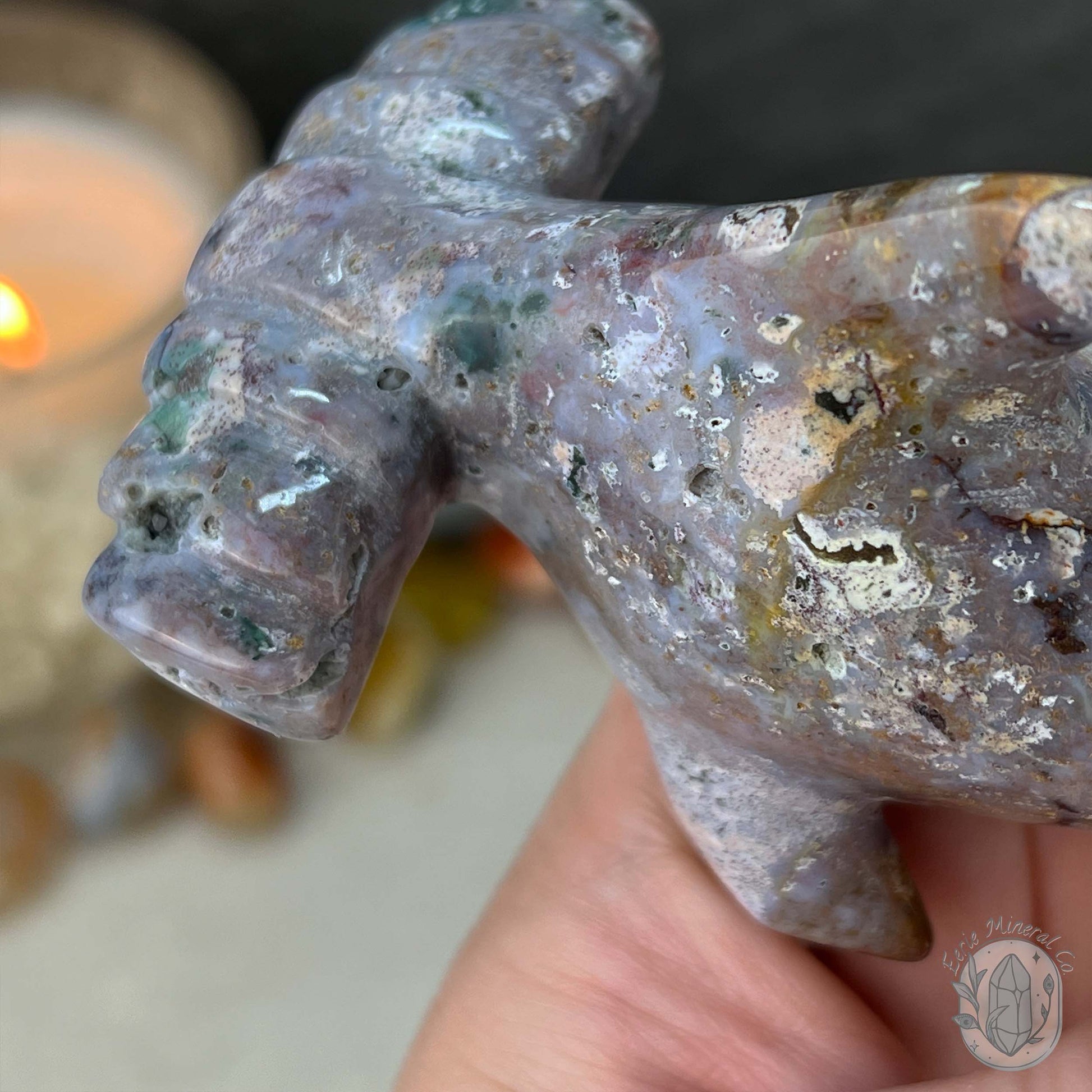 Ocean Jasper Hammerhead Shark Carving
