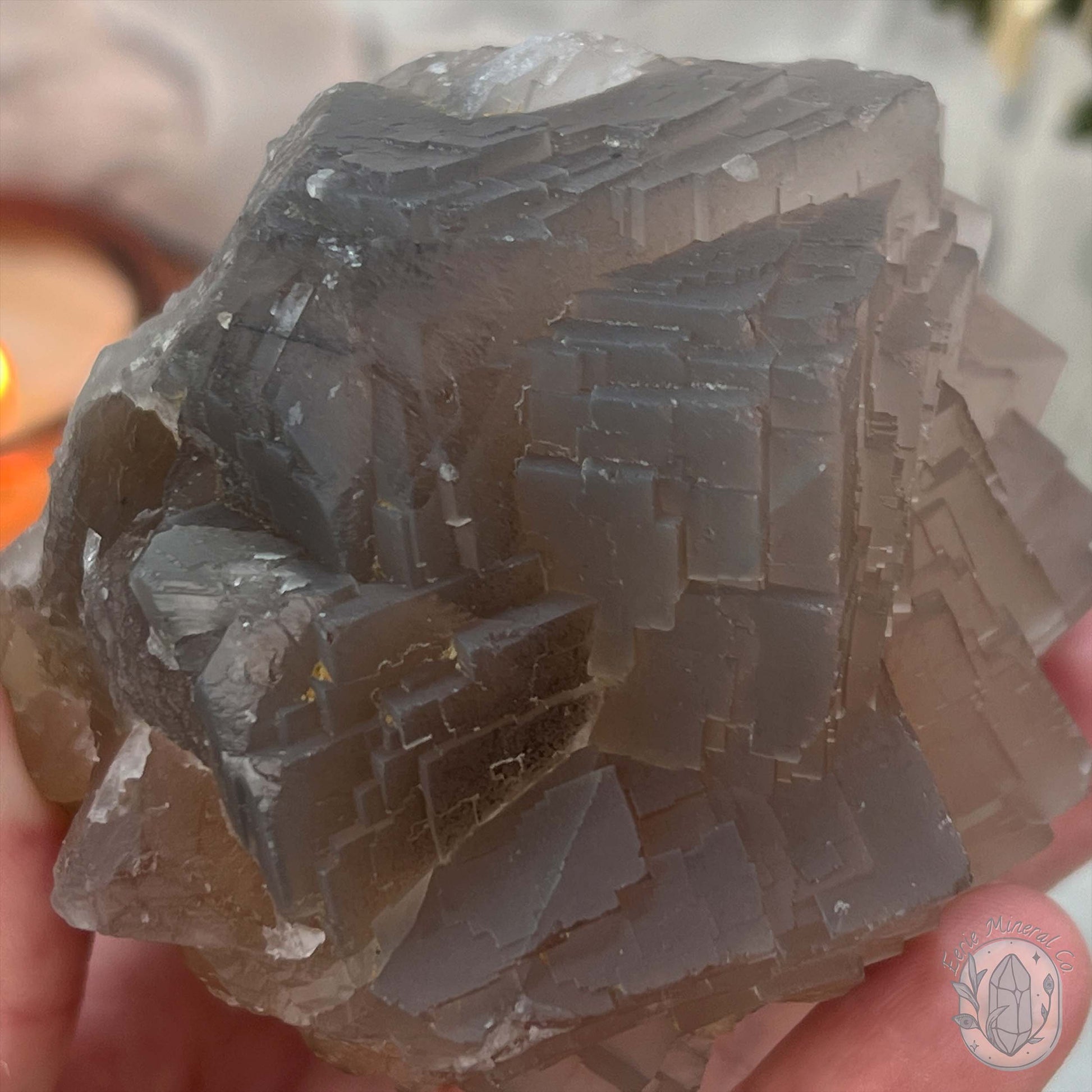 UV Reactive Peach Colored Fluorite Specimen