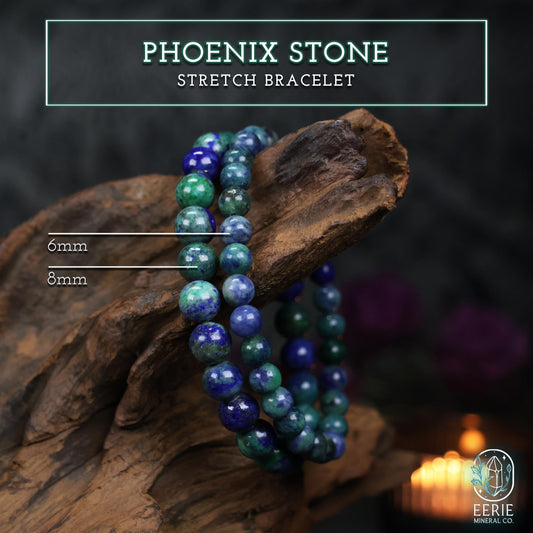 Polished Phoenix Stone Beaded Stretch Bracelet