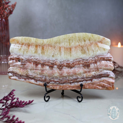 Polished Pork Stone (Red Banded Calcite) Specimen Slab