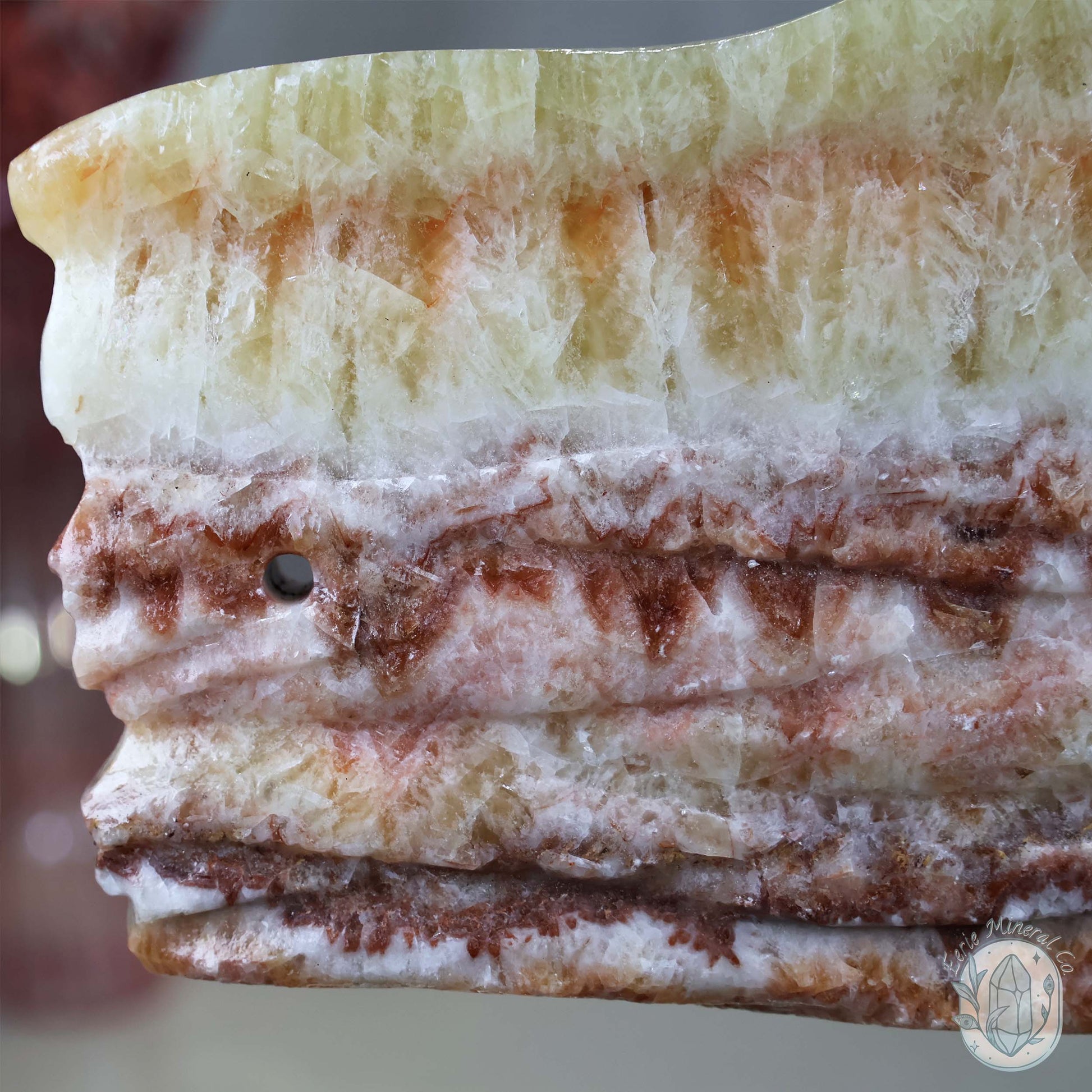 Polished Pork Stone (Red Banded Calcite) Specimen Slab