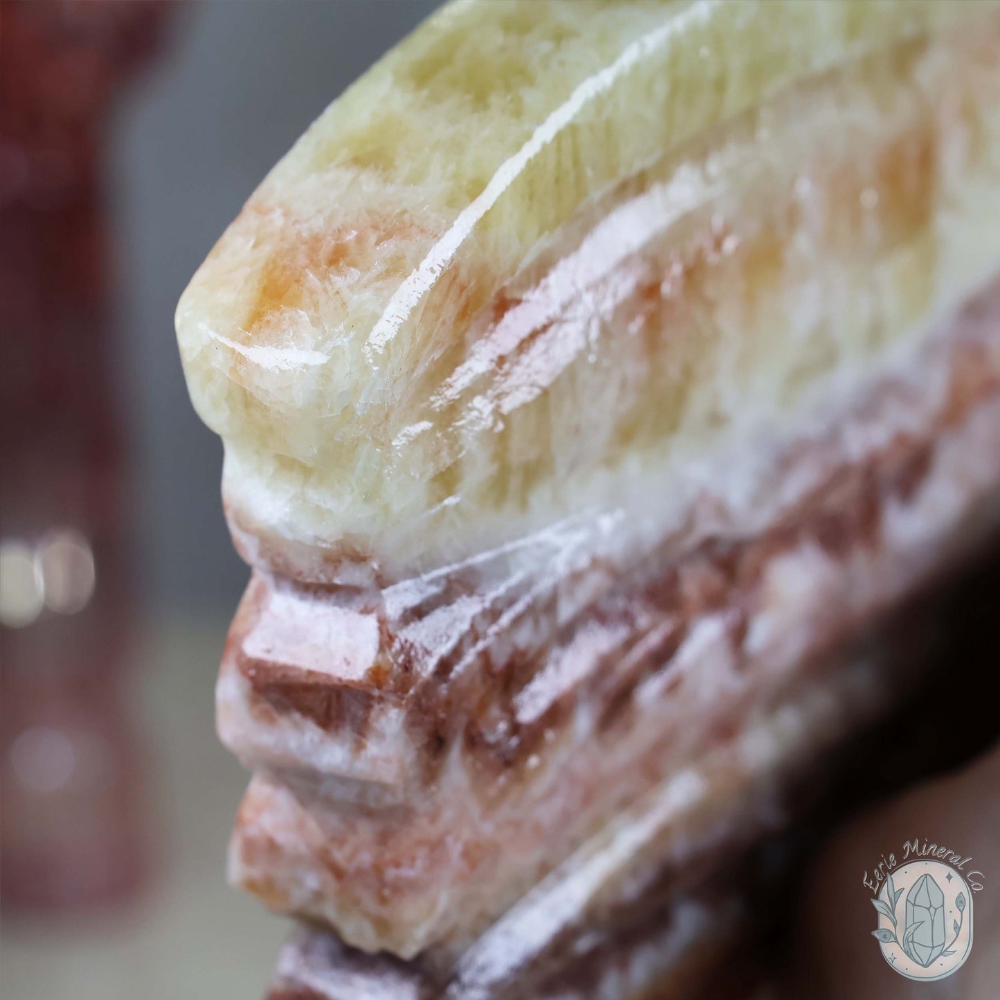 Polished Pork Stone (Red Banded Calcite) Specimen Slab