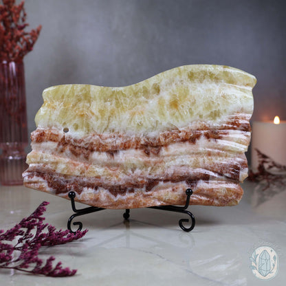 Pork Stone (Red Banded Calcite) Specimen Slab