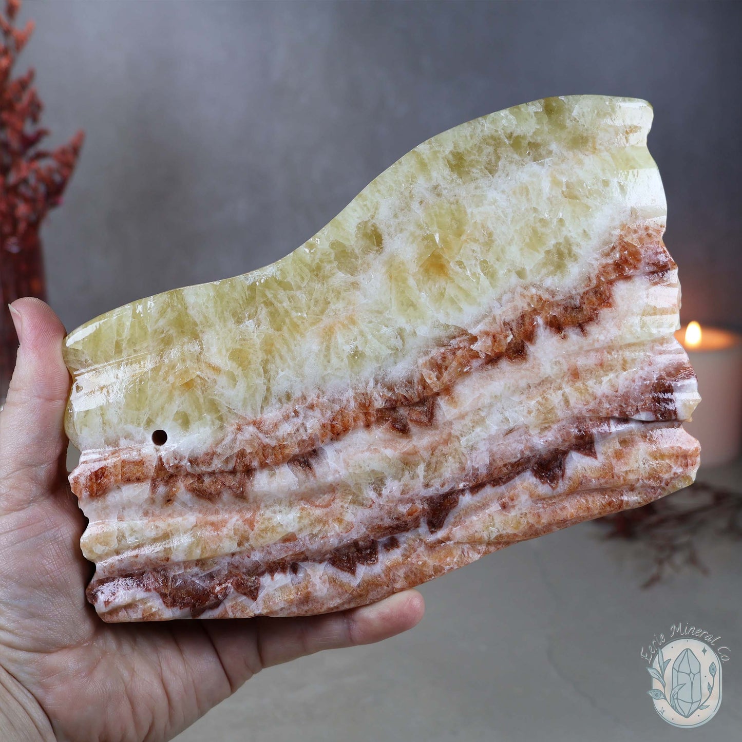 Pork Stone (Red Banded Calcite) Specimen Slab