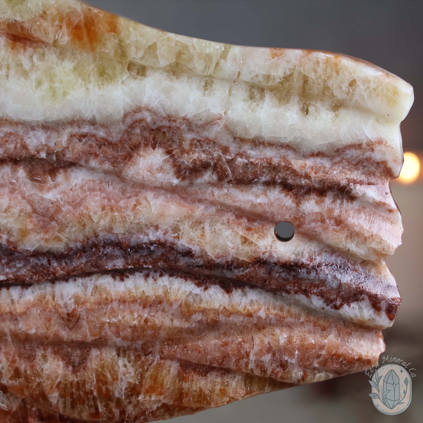 Polished Pork Stone (Red Banded Calcite) Specimen Slab