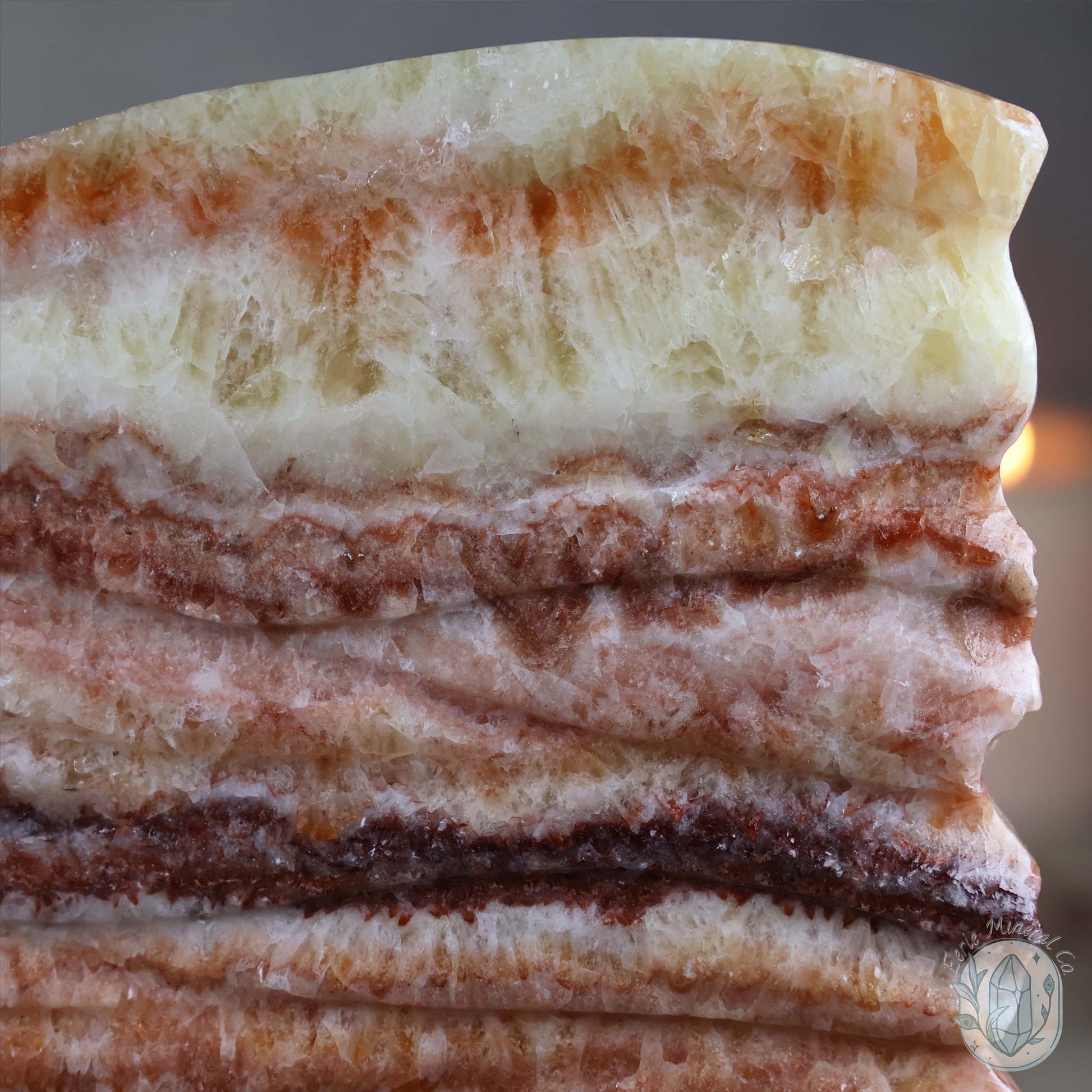 Polished Pork Stone (Red Banded Calcite) Specimen Slab