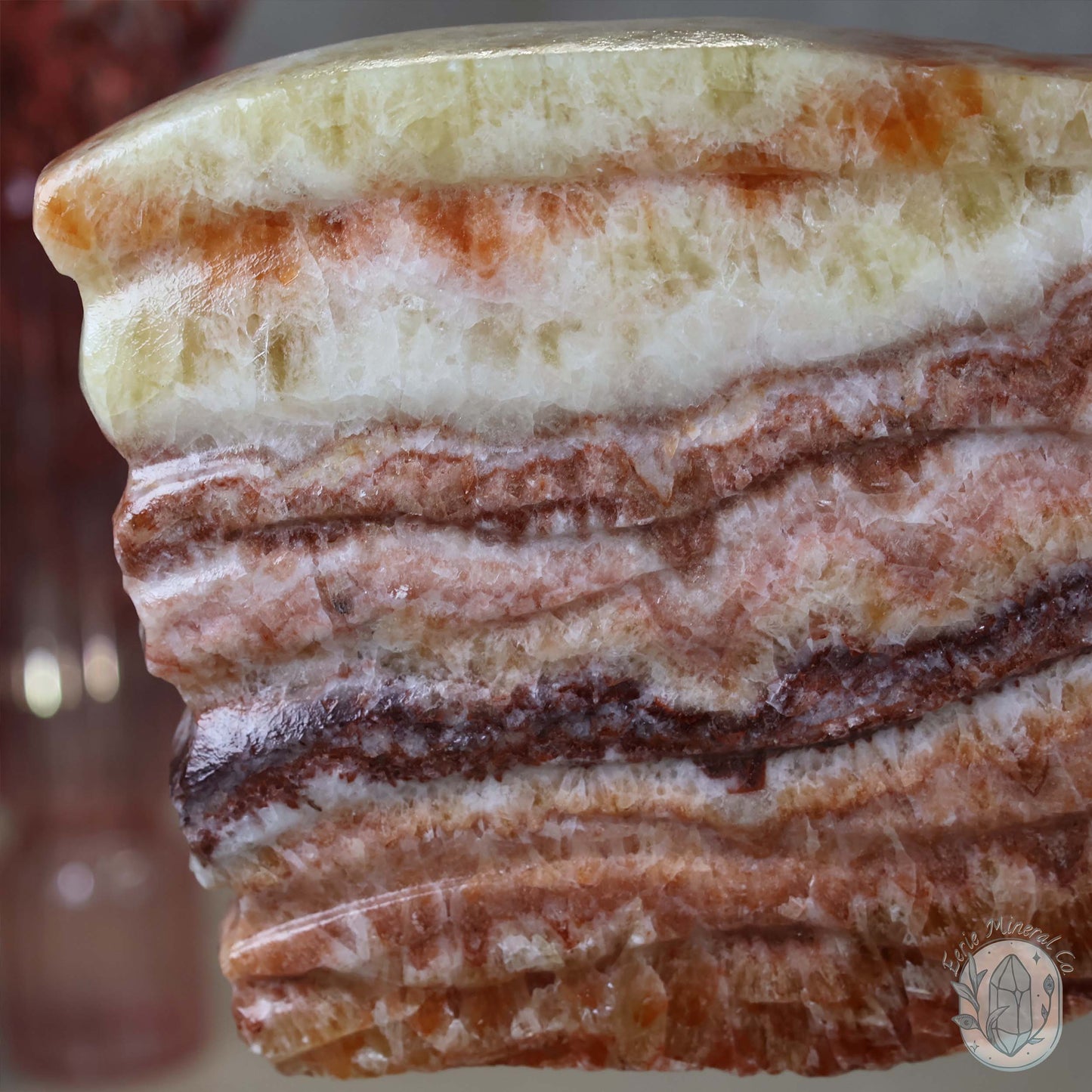 Polished Pork Stone (Red Banded Calcite) Specimen Slab