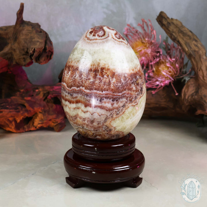 Large Pork Stone (Red Banded Calcite) Egg