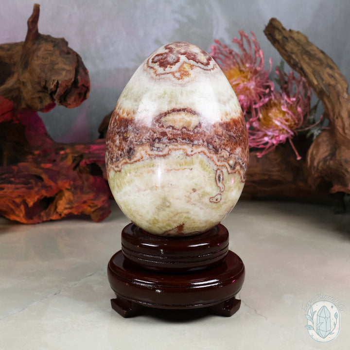 Large Pork Stone (Red Banded Calcite) Egg