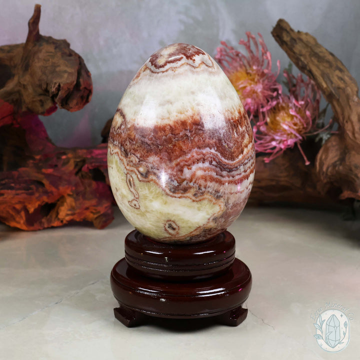 Large Pork Stone (Red Banded Calcite) Egg