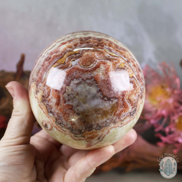 Large Pork Stone (Red Banded Calcite) Egg