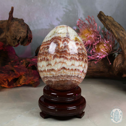 Large Pork Stone (Red Banded Calcite) Egg